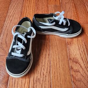 Vans Kids Classic Black and White Sneakers